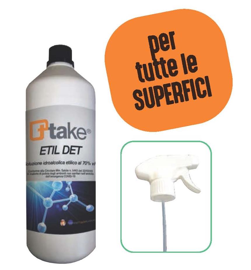 ETIL DET SOLUZIONE IDROALCOLICA ETILICO 70% V/V, 1 LT. + 12 TRIGGER
