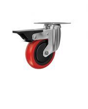 RUOTA D.80 SUPP.PIAS.GIR CROMATO C/FR. RUOTA NYL/POL ARANC. C/PAR. PLAS.NERA