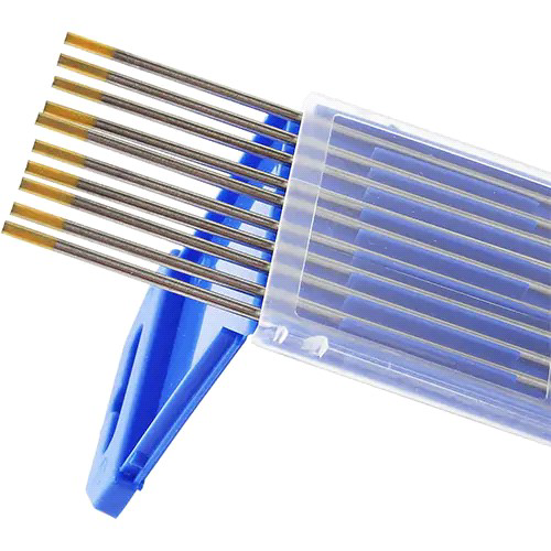 ELETTRODO TUNGSTENO LANTANIATO 1,5%  2,4x175  testa ORO (10 pz) ex toriato rosso