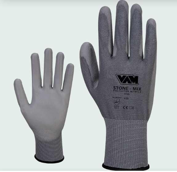 284353_556684_12572023639.bmp GUANTI NYLON/PALMO NITRILE (grigio) TG.L (9) - cf.12 pp