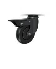 RUOTA D.80 SUPP.PIAS.GIR.VERN.NERO C/FRENO RUOTA NYLON NERO C/PAR. PLAS.NERA