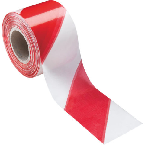 NASTRO SEGNALETICO POLITENE MT200 BIANCO/ROSSO  (SP. ES. MM0.0,015)