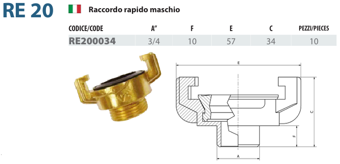 RACCORDO RAPIDO MASCHIO 3/4"