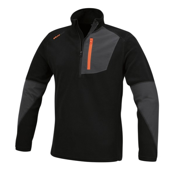 7654N XL  MICROPILE 180GR ZIP CORTA BLACK TG.XL