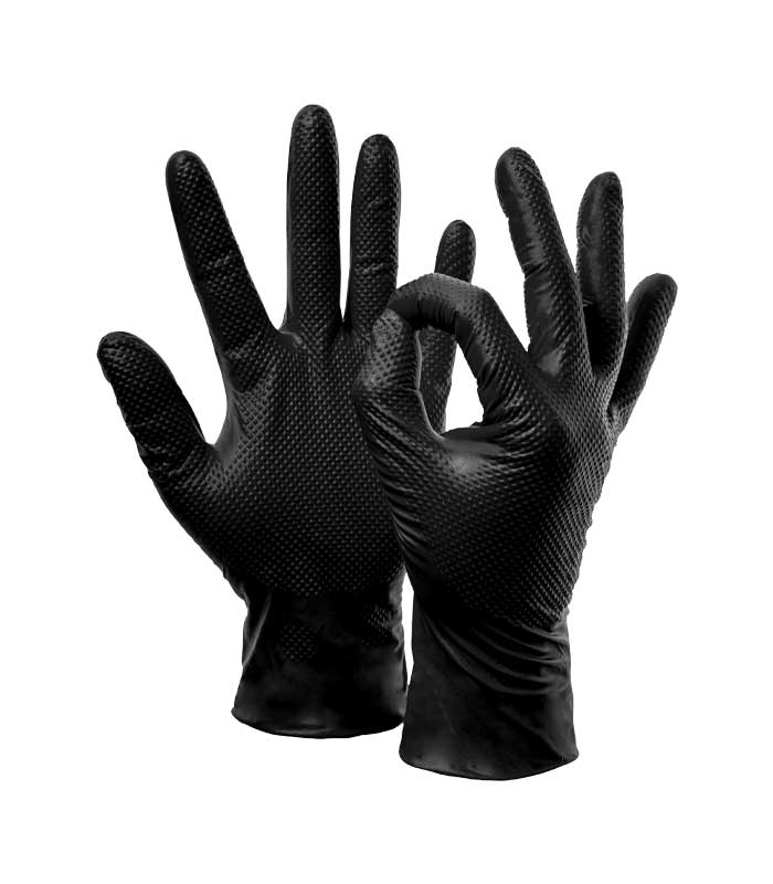 GUANTI NITRILE 016 MONO NERI 50PZ L