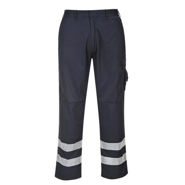 PANTALONE COMBAT IONA BLU C/BANDE RIFR. S917 TG.M
