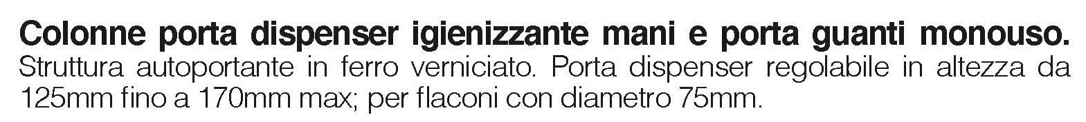 COLONNA PORTA DISPENSER IGIENIZZANTE MANI