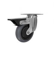 RUOTA D.80 SUPP.PIAS.GIR CROMATO C/FR. RUOTA NYUGOM. GRIGIA C/PAR. PLAS.NERA