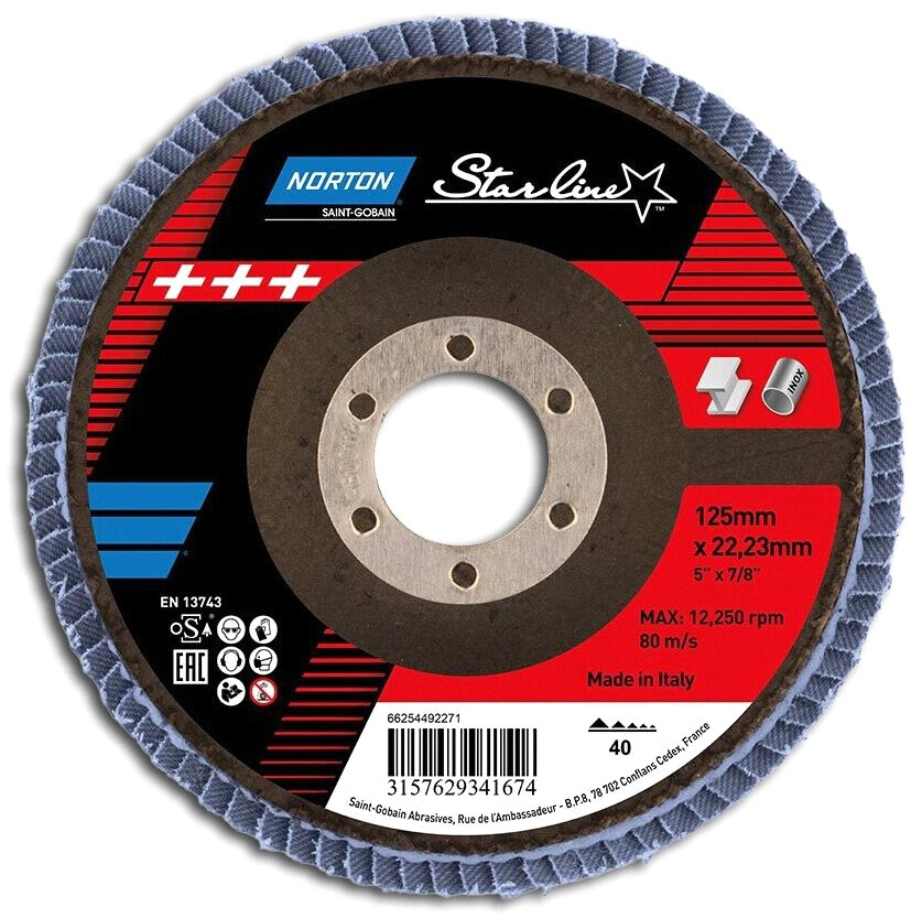 DISCO LAMELLARE 115X22 GR.40 ZIRC.STARLINE PL.PIANO cf.10 pz