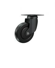 RUOTA D.80 SUPP.PIAS.GIR vern.nero. RUOTA NYLON NERO C/PAR. PLAS.NERA