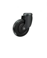 RUOTA D.80 SUPP.FORO.PASS.12 VERN.NERO RUOTA NYLON NERO  C/PAR. PLAS.NERA